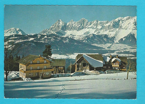 AK Berggasthof Winterer mit Gäastehaus mit Dachsteingruppe.