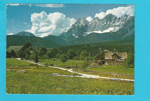 AK Auf dem Rohrmoos mit Blick zur Dachsteingruppe.