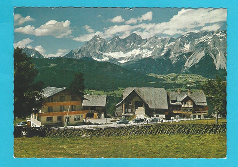 AK Berggasthof Winterer mit Gästehaus und Dachsteingruppe.