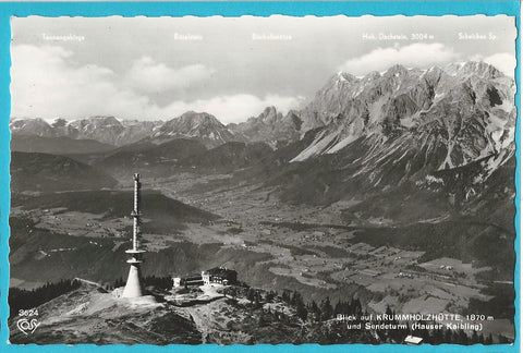 AK Blick auf Krummholzhütte und Sendeturm.