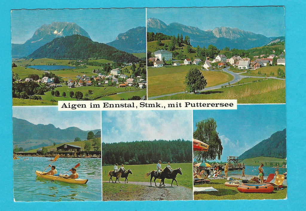 AK Aigen im Ennstal mit Putterersee. – Parmenides Ansichtskarten