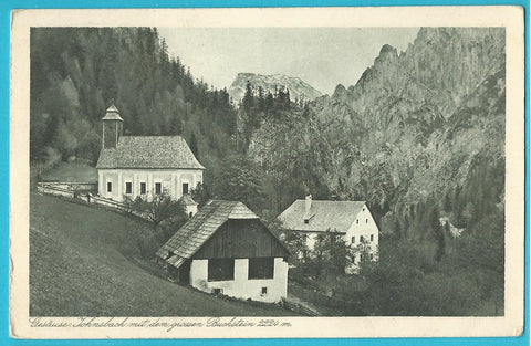 AK Gesäuse. Johnsbach mit dem grossen Buchstein. (1922)