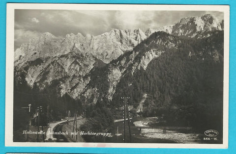 AK Haltestelle Johnsbach mit Hochtorgruppe. (1937-38)
