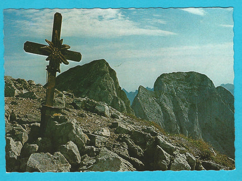 AK Gipfelkreuz am Admonter Kalbling gegen Sparafeld und Reichenstein.
