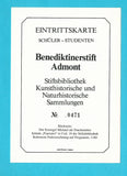 Eintrittskarte Benediktinerstift Admont. Stiftsbibliothek.