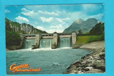 AK Gesäuse. Malerisches Ennstal. Staudamm bei Gstatterboden.