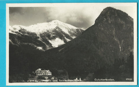 AK Hotel Gesäuse mit Gstatterstein und Tamischbachturm. Gstatterboden. (1927)
