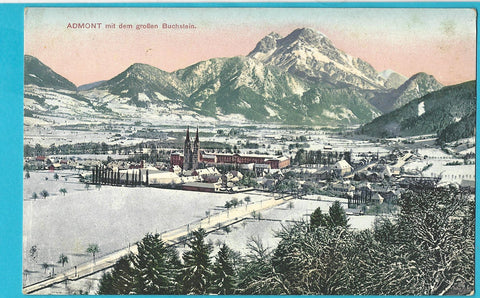 AK Admont mit dem großen Buchstein (1912)