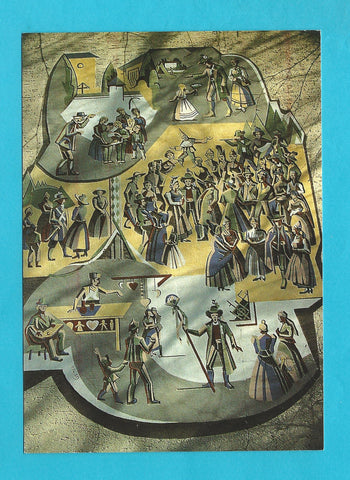 AK Volksschule Öblarn. Paula Grogger Festspiel Sgraffito.