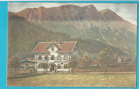 AK Öblarn. K. M. Klassek Bahnhof Hotel.