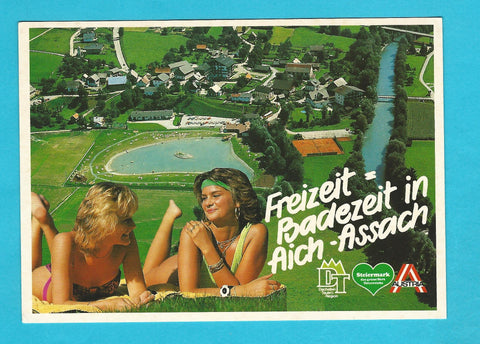 AK Freizeit Badezeit in Aich-Assach.