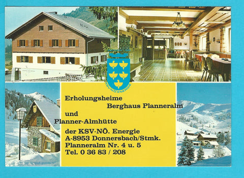 AK Donnersbach. Planneralm Nr. 4 u. 5. Erholungsheime Berghaus Planneralm und Planner-Almhütte.