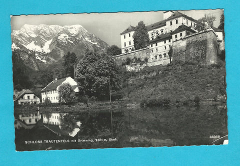 AK Schloss Trautenfels mit Grimming. (1959)