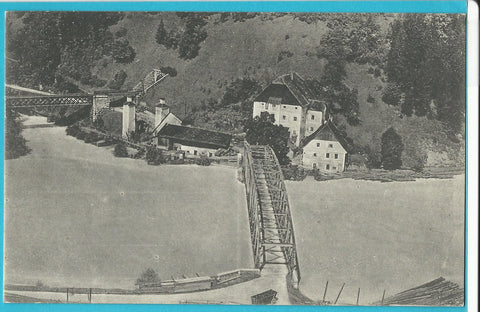 AK Altenmarkt an der Enns. Kesselpartie zur Zeit der Hochwasserkatastrophe. 1920 (1921)