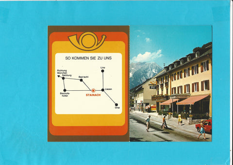 Doppel- AK Stainach. Gasthof Post F. u. A. Stenitzer.