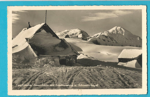 AK Tauplitzalm, Linzerhütte mit Lawinenstein u. Schneiderkogel.