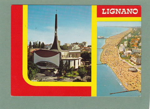 AK Lignano. La Chiesa ed aerea della spiaggia.