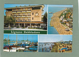 AK Lignano Sabbiadoro. Ristorante Cavallino Bianco darsena e spiaggia.