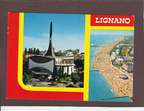 AK Lignano. La Chiesa ed aerea della spiaggia.
