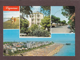 AK Lignano. Passeggiata Lungomare. Hotel Playa e la grande spiaggia.