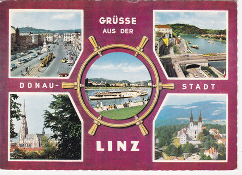 AK Grüße aus der Donau-Stadt Linz.