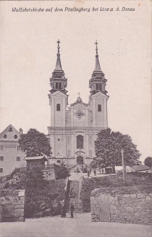 AK Wallfahrtskirche auf dem Pöstlingberg bei Linz a. d. Donau. (1917)