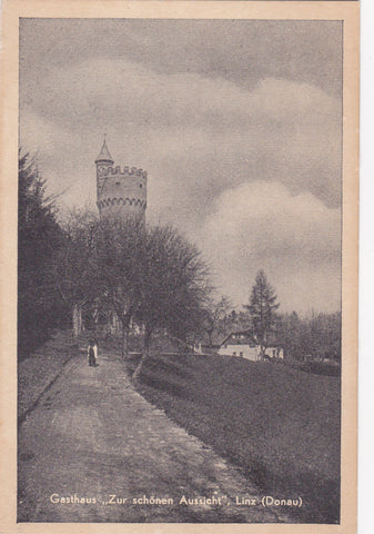 AK Gasthaus Zur schönen Aussicht, Linz. Freinberg.