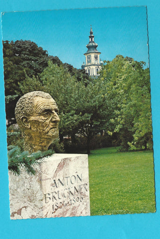 AK Linzer Donaupark. Die neue Bruckner-Büste.
