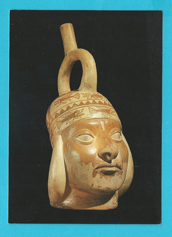 AK Schloßmuseum Linz. Inka-Peru-Ausstellung 1991. Porträtkopfgefäß.