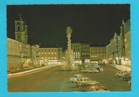 AK Linz bei Nacht. Hauptplatz.
