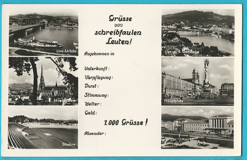 AK Linz. Grüsse von schreibfaulen Leuten!