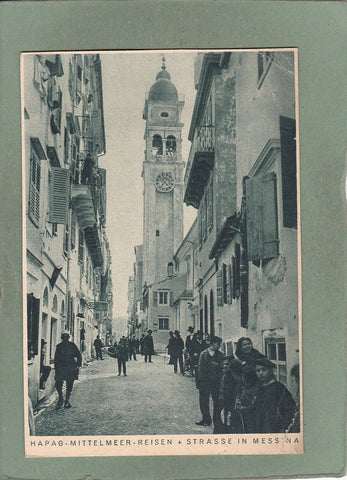 AK Straße in Messina. HAPAG-Mittelmeer-Reisen.