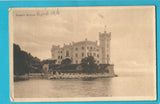 AK Castello Miramar. Siegelmarken-Postkarte, 4 Siegelmarken.