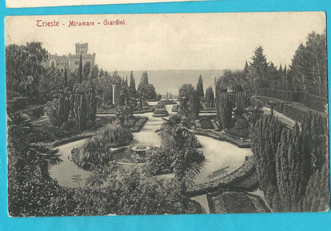 AK Trieste - Miramare - Giardini. (1900)