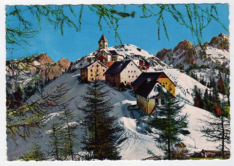 AK Santuario di Monte Lussari coi Gruppi del Mangart e del Cacciatore.