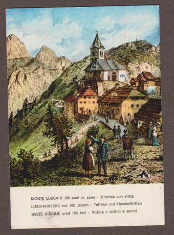 AK Monte Lussari - dal disegno originale del Pittore Pirker. (Allievo di Waldmüller)