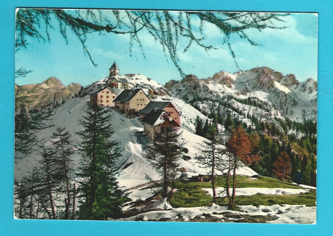 AK Santuario di Monte Lussari coi Gruppi del Mangart e del Cacciatore.