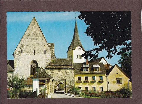 AK Oberwölz.Hinteregger Tor mit Spitalskirche und Stadtpfarrkirche.