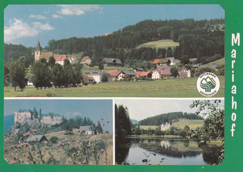AK Mariahof mit Steinschloß und Oberdorfer Teich.