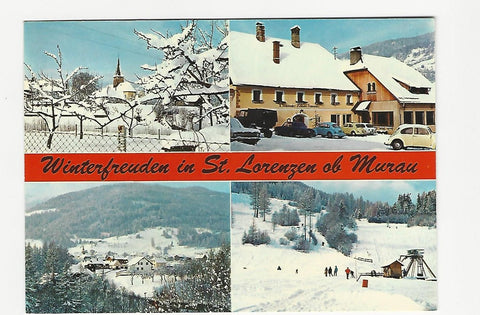 AK Winterfreuden in St. Lorenzen ob Murau.