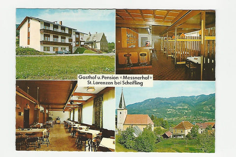 Werbe-AK St. Lorenzen bei Scheifling. Gasthof Pension Messnerhof. Rudolfine Messner.