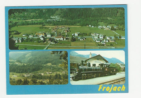 AK Frojach mit Saurau und Bahnhof Mutalmuseum.