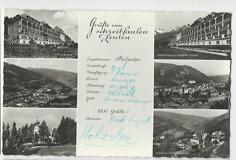 AK Stolzalpe. Grüße von schreibfaulen Leuten. 1000 Grüße! (1965)