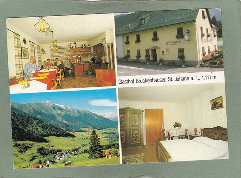 AK St. Johann a. T. Gasthof Bruckenhauser. J. u. E. Fruhmann.