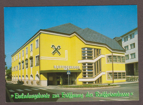 AK Fohnsdorf. Einladungskarten zur Eröffnung der Raiffeisenkasse.