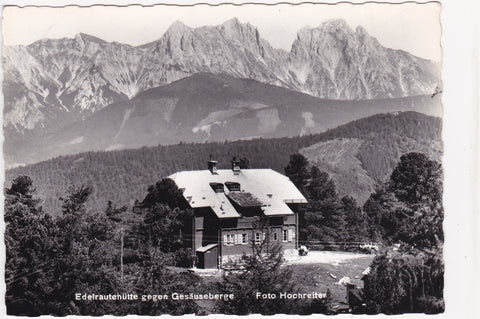 AK Edelrautehütte gegen Gesäuseberge.