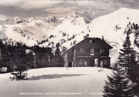 AK Edelrautehütte mit Bösensteingruppe.