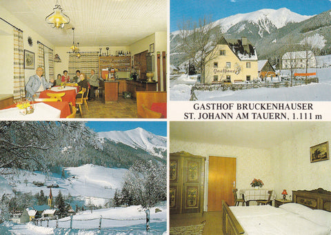 AK St. Johann am Tauern. Gasthof Bruckenhauser. J. u. E. Fruhmann.