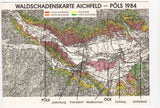 AK Waldschadenskarte Aichfeld - Pöls 1984. (Judenburg, Fohnsdorf, Weißkirchen, Zeltweg, Knittelfeld)