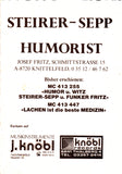 Autogrammkarte Der Steierer-Sepp. Steiermark's Humorist. (Signiert). Josef Fritz, Knittelfeld.